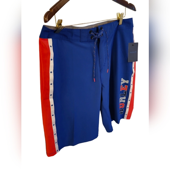NWT Hurley Men's Swim Board Shorts Blue Red Size 34 - Picture 3 of 14